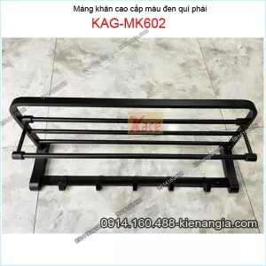 Máng khăn tầng bồn tắm  Vuông inox 304 tĩnh điện ĐEN KAG-MK602