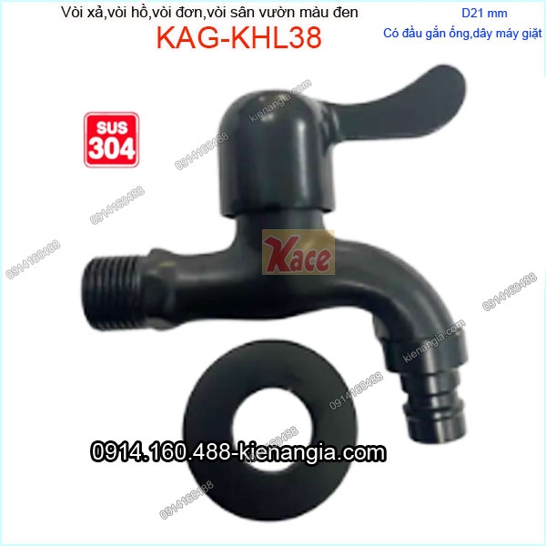 Vòi đơn inox sus304 mạ đen KAG-KHL38