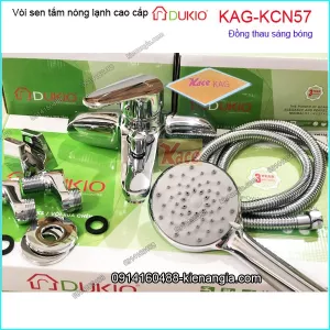 Sen tắm nóng lạnh Dukio đồng thau sáng bóng KAG-KCN57