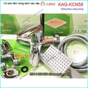 Sen tắm nóng lạnh Dukio đồng thau sáng bóng KAG-KCN58