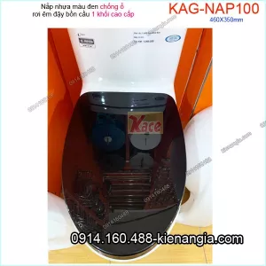 Nắp nhựa màu đen chống ố bồn cầu 1 khối KAG-NAP100