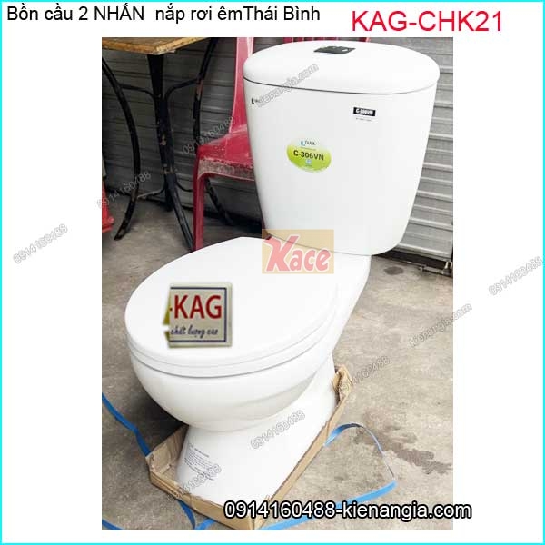 Bồn cầu 2 nhấn nắp rơi êm 306 Thái bình KAG-CHK21