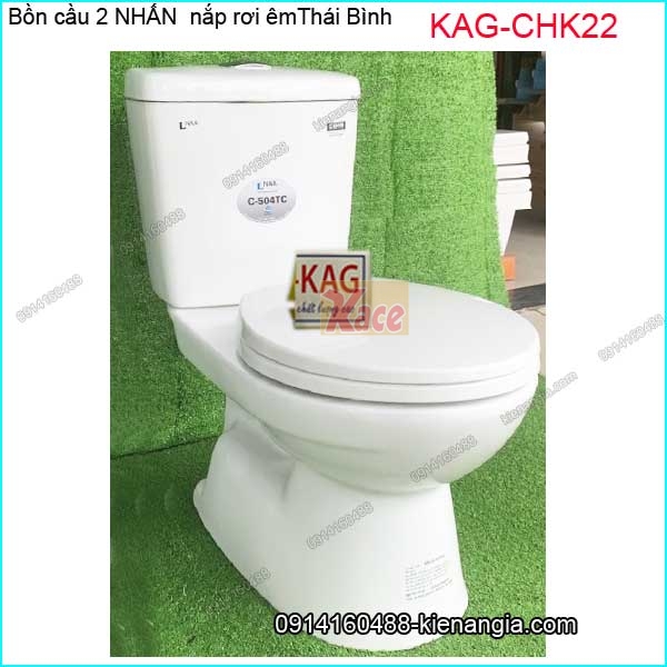 Bồn cầu 2 nhấn nắp rơi êm 504 Thái bình KAG-CHK22
