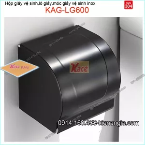 Hộp giấy vệ sinh kín inox sus304 ĐEN KAG-LG600
