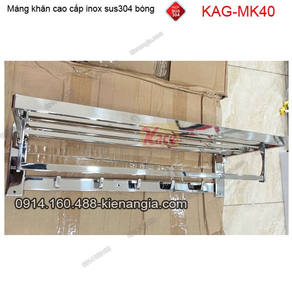 Máng khăn tầng bồn tắm inox sus304 bóng KAG-MK40