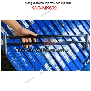 Máng khăn đôi tròn đế đúc ĐEN KAG-MK609