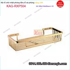 Kệ rố chữ nhật phòng tắm Vàng 24K KAG-RXP504 dài 30x13 cm