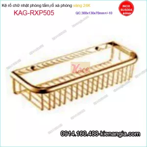 Kệ rố chữ nhật phòng tắm Vàng 24K KAG-RXP505 30x13 cm