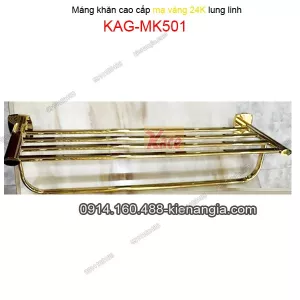 Kệ máng khăn tầng bồn tắm màu vàng 24K KAG-MK501