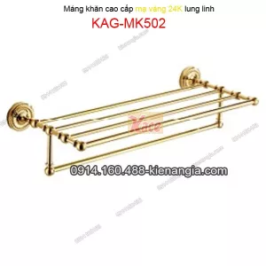 Kệ máng khăn tầng bồn tắm màu vàng 24K KAG-MK502