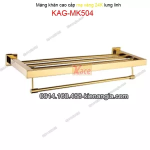 Kệ máng khăn tầng Vuông bồn tắm màu vàng 24K KAG-MK504