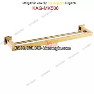 Máng khăn đôi Vuông màu vàng 24KKAG-MK506