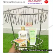 Kệ góc phòng tắm 2 tầng inox sus304 250x250x450 mm KAG-RXP12