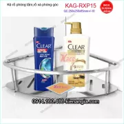 Kệ góc phòng tắm inox sus304 bóng  250x250x85 mm KAG-RXP15