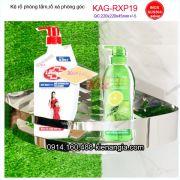 Kệ góc phòng tắm inox sus304 bóng 220x220x45 mm KAG-RXP19