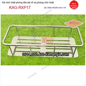 Kệ chữ nhật phòng tắm inox sus304 350x145x85-KAG-RXP17