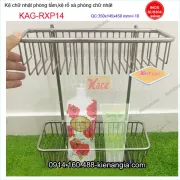 Kệ chữ nhật 2 tầng phòng tắm inox304  350x145x450mm KAG-RXP14