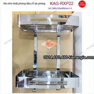 Kệ chữ nhật 2 tầng inox sus304 300x120x400mm KAG-RXP22
