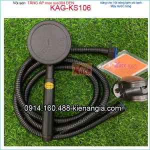 Vòi tay sen TĂNG ÁP inox sus304 nano ĐEN KAG-KS106