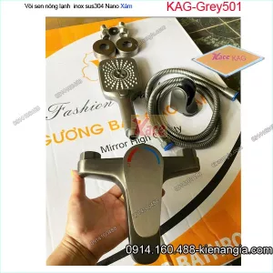 Sen tắm nóng lạnh inox sus304 nano XÁM KAG-Grey501