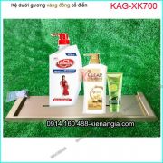 Kệ dưới gương,kệ lavabo vàng đồng cổ điển KAG-XK700