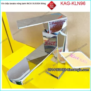 Vòi Vuông chậu lavabo nóng lạnh 20cm inox sus304 Bóng KAG-KLN96