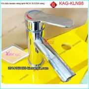 Vòi chậu lavabo nóng lạnh 20cm inox sus304 Bóng KAG-KLN98