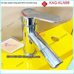 Vòi chậu lavabo nóng lạnh 20cm inox sus304 Bóng KAG-KLN98