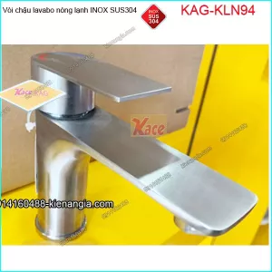 Vòi chậu lavabo nóng lạnh 20cm inox sus304 KAG-KLN94