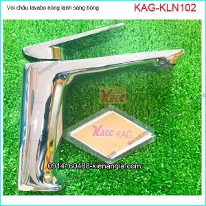 Vòi chậu lavabo nóng lạnh đồng thau bóng KAG-KLN102