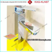 Vòi Vuông chậu lavabo nóng lạnh 30cm inox sus304 Bóng KAG-KLN97