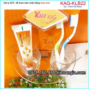 Kệ ly đôi phòng tắm thủy tinh 170x110x10mm KAG-KLB22