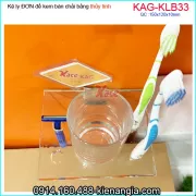 Kệ ly đơn VUÔNG  150X120X10mm thuỷ tinh,4 lỗ giắt bàn chải  KAG-KLB33