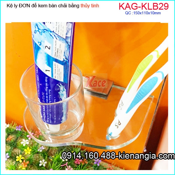 Kệ ly đơn phòng tắm 150x110x10mm thuỷ tinh KAG-KLB29