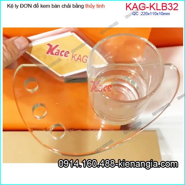 Kệ ly đơn phòng tắm bằng thuỷ tinh KAG-KLB32