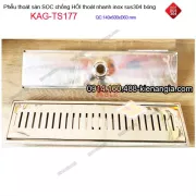 Thoát sàn dài  mặt sọc chống hôi 140x600 D60 inox 304 KAG-TSD177