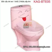 Bồn cầu trẻ em 1 khối màu hồng KAG-BTE05