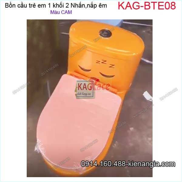 Bồn cầu trẻ em 1 khối màu Cam KAG-BTE08