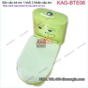 Bồn cầu trẻ em 1 khối màu xanh ngọc KAG-BTE06