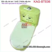 Bồn cầu trẻ em 1 khối màu xanh ngọc KAG-BTE06