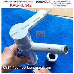 Vòi lavabo nóng lạnh đầu xoay 360 bằng nhôm KAG-KLN42