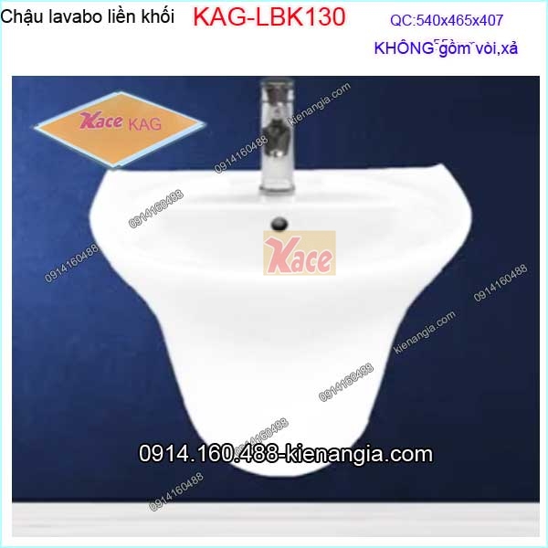 Chậu lavabo liền khối 540x465x407mm KAG-LBK130 KHUYẾN MÃI SẢN PHẨM MỚI