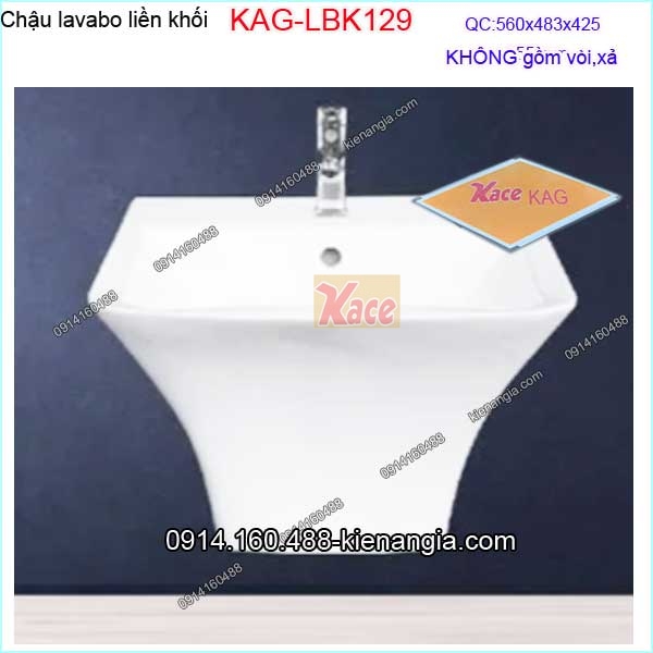 Chậu lavabo liền khối khuyến mãi  560x483x425mm KAG-LBK129 KHUYẾN MÃI SẢN PHẨM MỚI