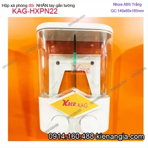 Hộp xà phòng đôi nhấn tay màu trắng KAG-HXPN22