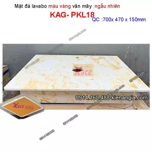 Mặt đá vàng vân mây chậu lavabo 700x470 mm KAG-PKL18