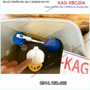 Bộ xả 2 nhấn bồn cầu 2 khối cao 25cm KAG-XBC20A