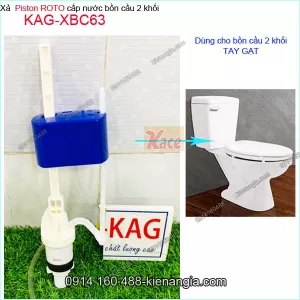 Xả cấp nước ROTO bồn cầu 2 khối gạt,nhấn KAG-XBC63