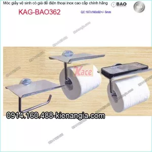 Móc giấy vệ sinh để điện thoại inox sus304 bóng Inox Bảo KAG-BAO362