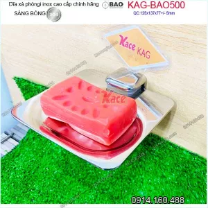 Dĩa xà phòng inox Bảo sus304 bóng BAO KAG-BAO500