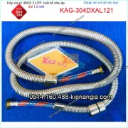 Dây vòi xịt cao cấp inox  sus 304  ruột bố 3 lớp chịu áp lực dài 1,2 mét KAG-304DXAL121